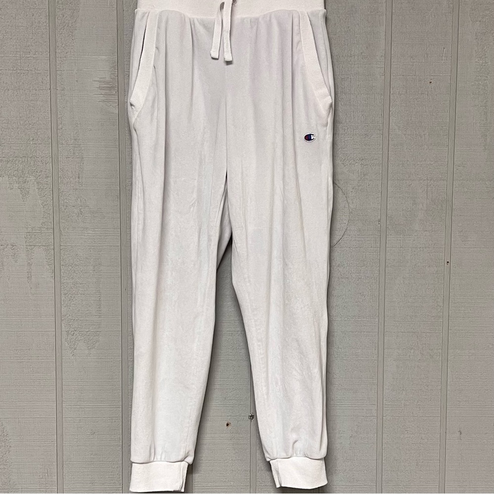 Champion Boys White Velvet Athletic Pants Size Small
